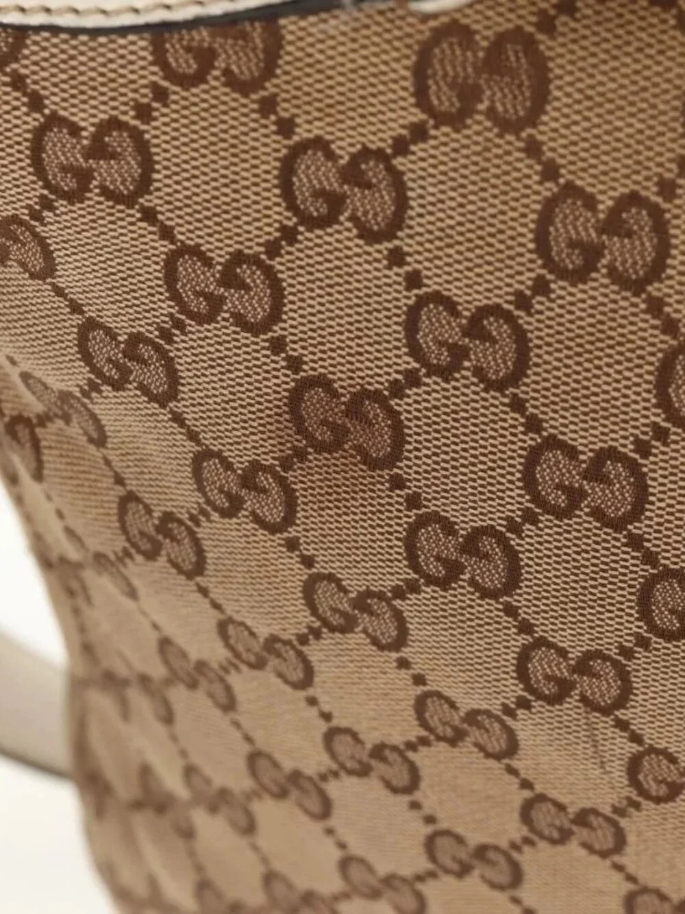 GUCCI GG Canvas Horsebit Tote Bag 2way Beige Gold 232949 Auth